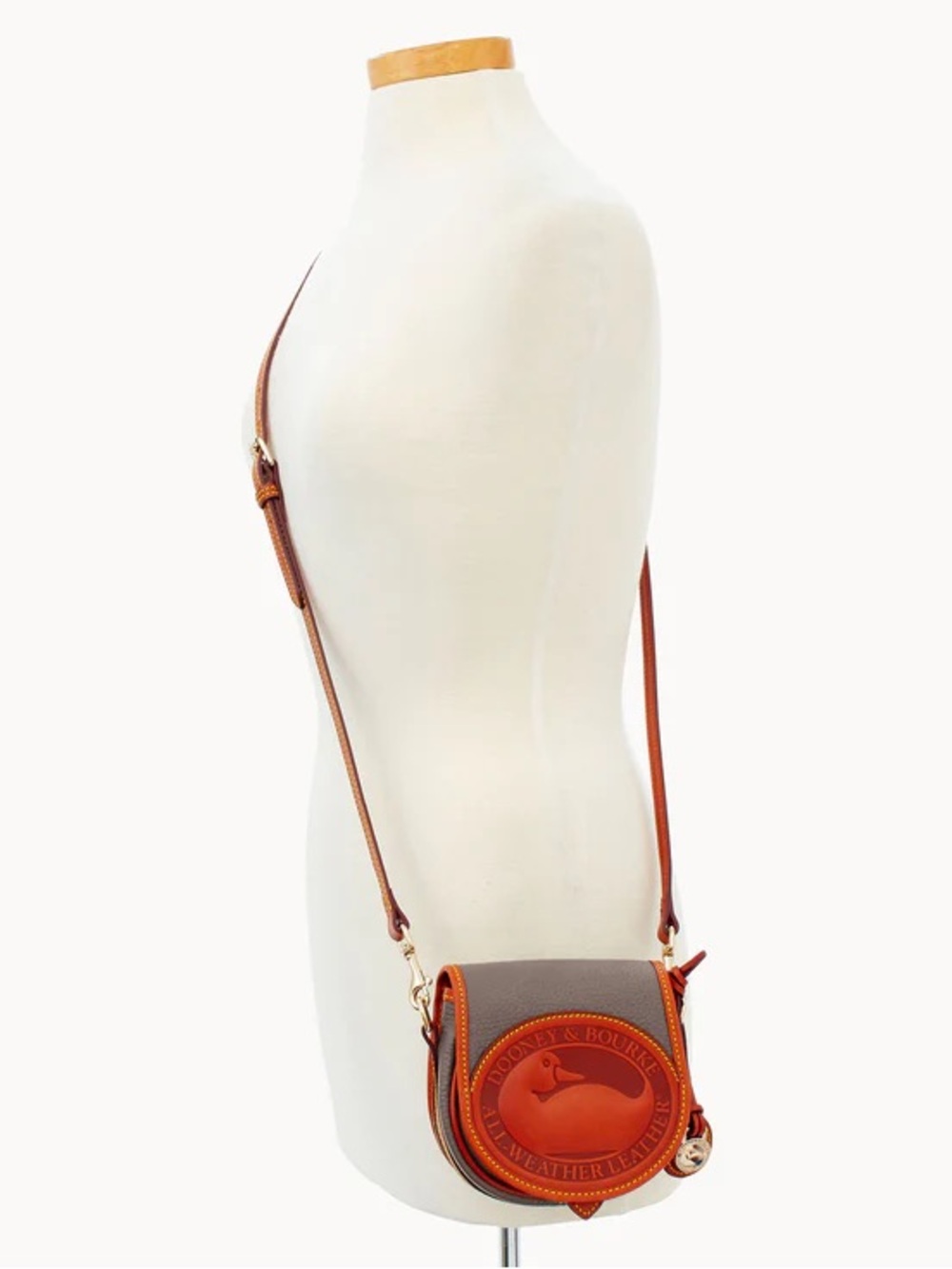 Vintage Dooney & Bourke AWL Duck Logo Mini Saddle Rare Crossbody Leather Bag - Picture 13 of 13